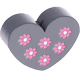 Perlina con motivo “Cuore con i fiori” : grigio