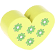 Perlina con motivo “Cuore con i fiori” : limone