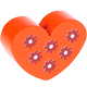 Perlina con motivo “Cuore con i fiori” : arancione