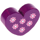 Perlina con motivo “Cuore con i fiori” : viola viola