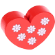 Perlina con motivo “Cuore con i fiori” : rosso