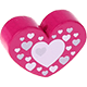 Perlina con motivo “Cuore con cuori” : rosa scuro