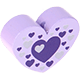 Perlina con motivo “Cuore con cuori” : lilla