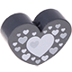 Perlina con motivo “Cuore con cuori” : grigio