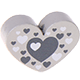 Perlina con motivo “Cuore con cuori” : grigio chiaro