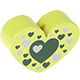 Perlina con motivo “Cuore con cuori” : limone