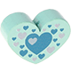 Perlina con motivo “Cuore con cuori” : menta