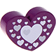Perlina con motivo “Cuore con cuori” : viola viola