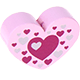 Perlina con motivo “Cuore con cuori” : rosa