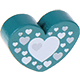 Perlina con motivo “Cuore con cuori” : turchese