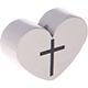 Perlina con motivo “Cuore con croce” : grigio chiaro