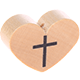 Perlina con motivo “Cuore con croce” : naturale