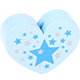Perlina con motivo “Cuore con stelle” : azzurro bambino