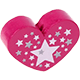 Perlina con motivo “Cuore con stelle” : rosa scuro