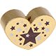 Perlina con motivo “Cuore con stelle” : oro