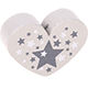 Perlina con motivo “Cuore con stelle” : grigio chiaro