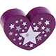 Perlina con motivo “Cuore con stelle” : viola viola