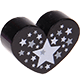 Perlina con motivo “Cuore con stelle” : nero