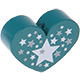 Perlina con motivo “Cuore con stelle” : turchese