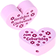 Perlina a forma di cuore con motivo "Herzlichen Glückwunsch ... zum Geburtstag" : rosa
