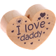 Perlina a forma di cuore con motivo "I love daddy" : naturale