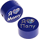 Perlina con motivo glitterato "Я люблю Маму / Папу" : blu scuro