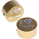 Perlina con motivo glitterato "Я люблю Маму / Папу" : oro