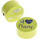 Perlina con motivo glitterato "Я люблю Маму / Папу" : limone
