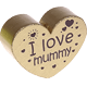 Perlina a forma di cuore con motivo "I love mummy" : oro
