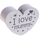 Perlina a forma di cuore con motivo "I love mummy" : grigio chiaro