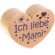 Perlina a forma di cuore con motivo "Ich liebe Mami" : naturale