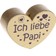 Perlina a forma di cuore con motivo "Ich liebe Papi" : oro
