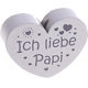 Perlina a forma di cuore con motivo "Ich liebe Papi" : grigio chiaro
