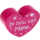 Motivperle Herz - "Ik hou van Mama" (Niederländisch) : dunkelpink