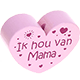 Motivperle Herz - "Ik hou van Mama" (Niederländisch) : rosa
