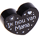 Motivperle Herz - "Ik hou van Mama" (Niederländisch) : schwarz