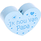 Motivperle Herz - "Ik hou van Papa" (Niederländisch) : babyblau