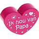 Motivperle Herz - "Ik hou van Papa" (Niederländisch) : dunkelpink