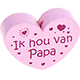 Motivperle Herz - "Ik hou van Papa" (Niederländisch) : rosa