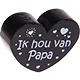 Motivperle Herz - "Ik hou van Papa" (Niederländisch) : schwarz