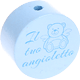 Motivperle "Il tuo angioletto" (Italienisch) : babyblau