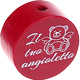 Motivperle "Il tuo angioletto" (Italienisch) : bordeauxrot