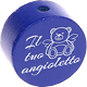 Motivperle "Il tuo angioletto" (Italienisch) : dunkelblau