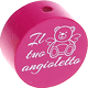 Motivperle "Il tuo angioletto" (Italienisch) : dunkelpink