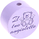 Motivperle "Il tuo angioletto" (Italienisch) : flieder