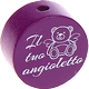 Motivperle "Il tuo angioletto" (Italienisch) : purpurlila