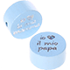 Motivperle "io amo la mia mamma / io amo il mio papa" : babyblau