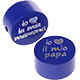 Motivperle "io amo la mia mamma / io amo il mio papa" : dunkelblau