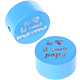 Motivperle "io amo la mia mamma / io amo il mio papa" : skyblau