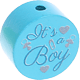 Perlina con motivo "It's a boy" : turchese chiaro